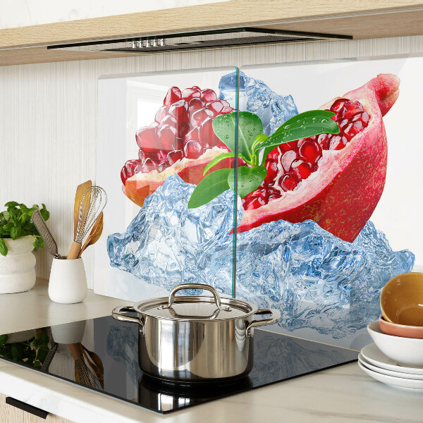 Snijplanken van glas Granaatappel en ijs