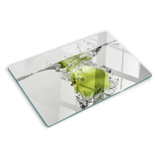 Snijplanken glas Groene appel in water
