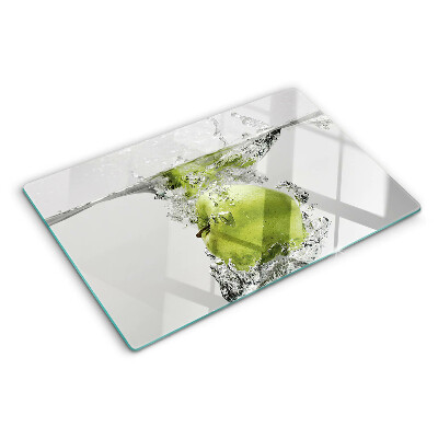 Snijplanken glas Groene appel in water