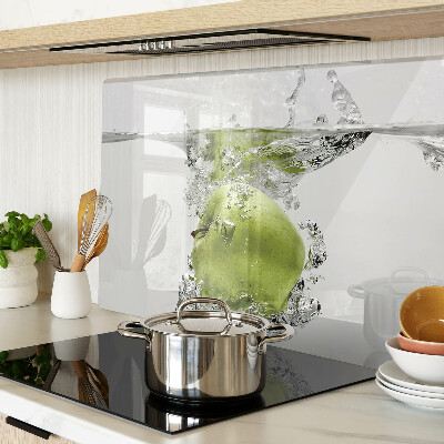 Snijplanken glas Groene appel in water