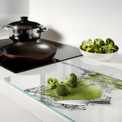 Snijplanken glas Groene appel in water