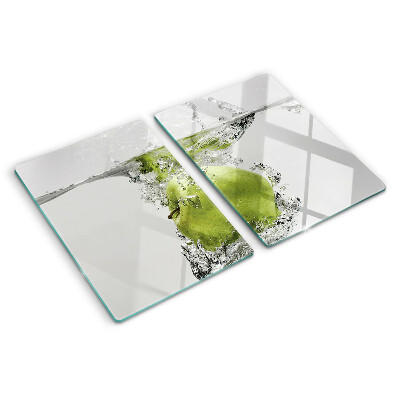 Snijplanken glas Groene appel in water