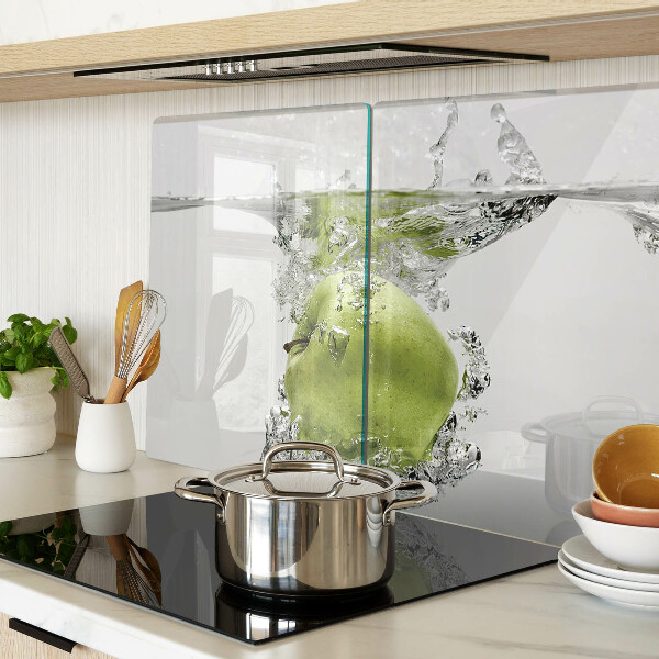 Snijplanken glas Groene appel in water