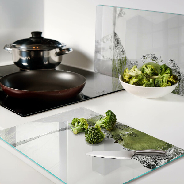 Snijplanken glas Groene appel in water