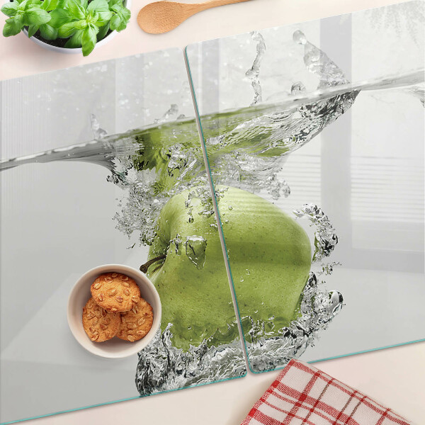 Snijplanken glas Groene appel in water
