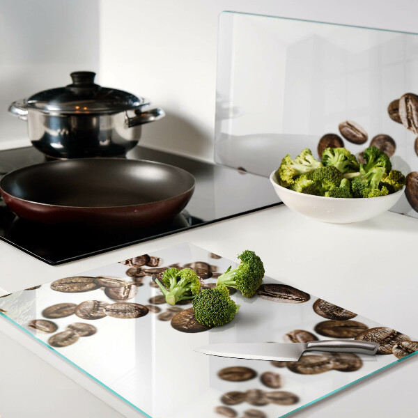 Glazen snijplanken Koffiebonen in beweging