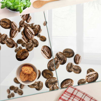 Glazen snijplanken Koffiebonen in beweging