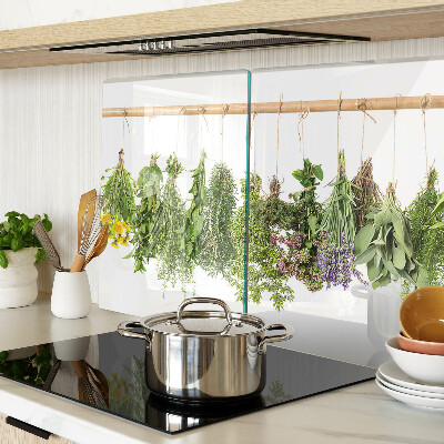 Snijplanken glas Gedroogde kruiden aan een touwtje