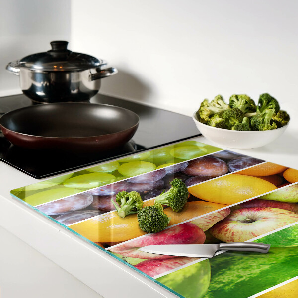 Snijplanken van glas Fruit in regenboogkleuren