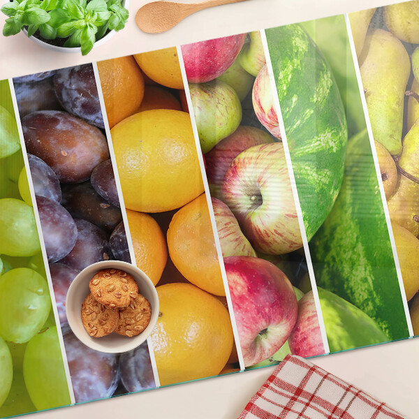 Snijplanken van glas Fruit in regenboogkleuren