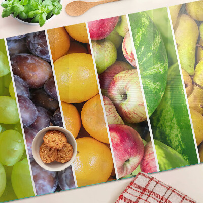 Snijplanken van glas Fruit in regenboogkleuren