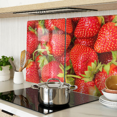 Glazen snijplanken Aardbeien op de achtergrond