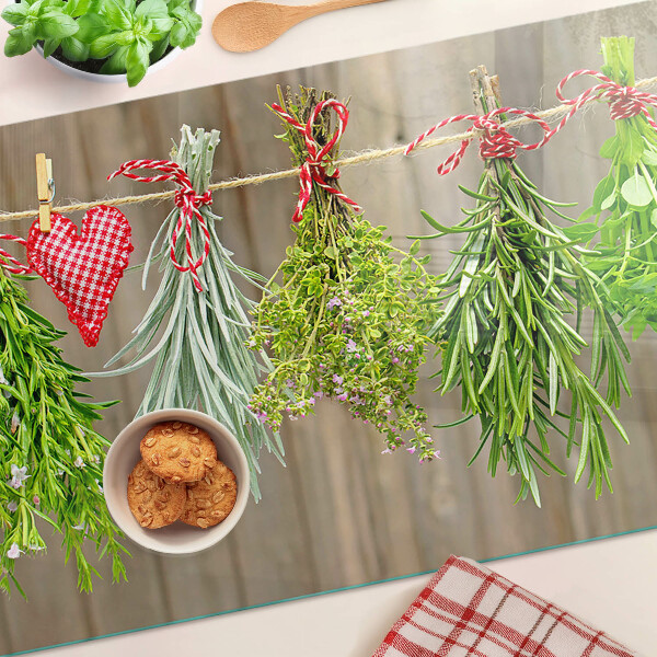 Glazen snijplanken Kruiden aan een touwtje