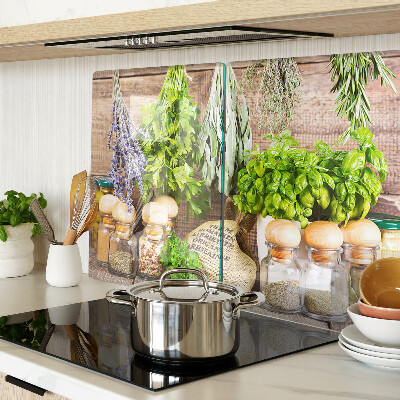 Snijplanken glas Kruiden en specerijen in de keuken