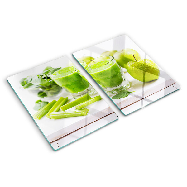 Glazen snijplanken Groene smoothie met verse ingrediënten