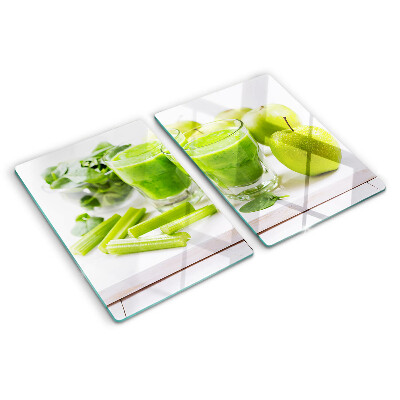 Glazen snijplanken Groene smoothie met verse ingrediënten