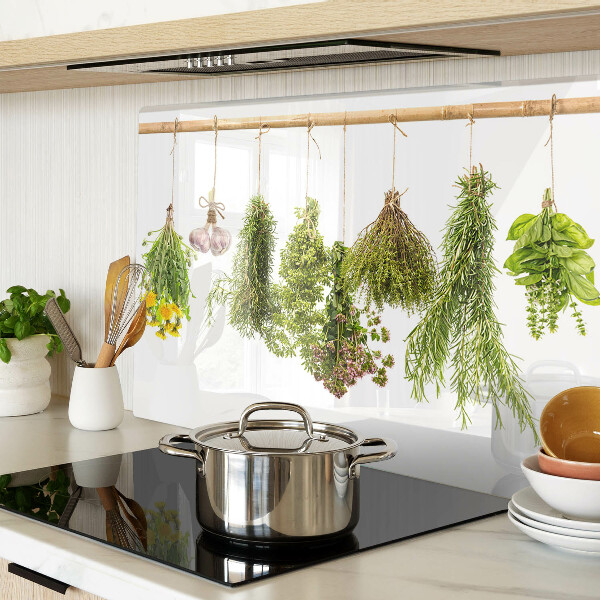 Snijplanken glas Kruiden in hangende bosjes