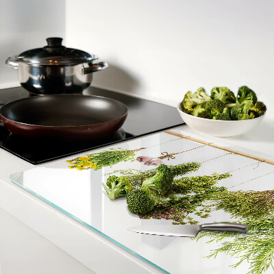 Snijplanken glas Kruiden in hangende bosjes