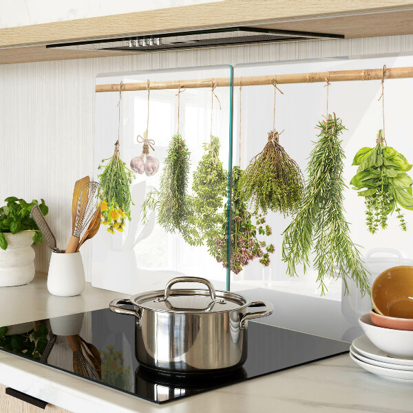Snijplanken glas Kruiden in hangende bosjes