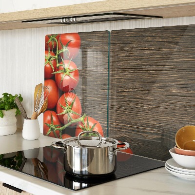 Snijplanken glas Tomaten op een houten achtergrond