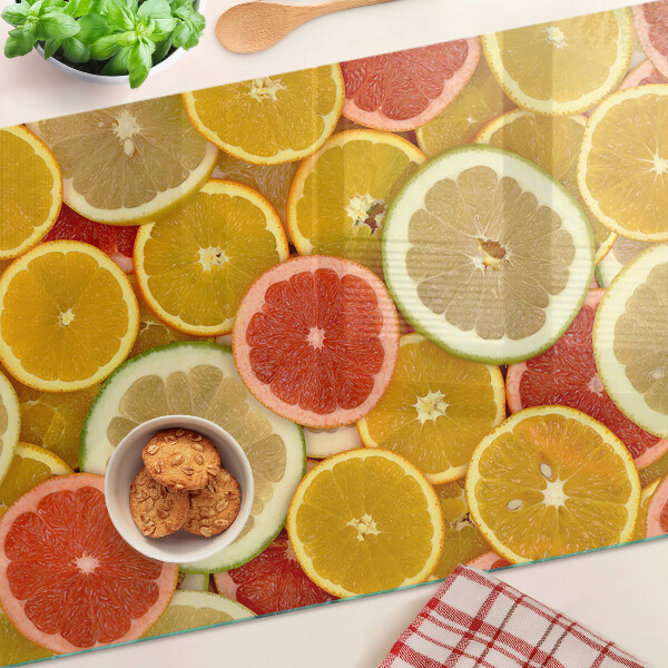 Glazen snijplanken Citrusvruchten in regenboogkleuren