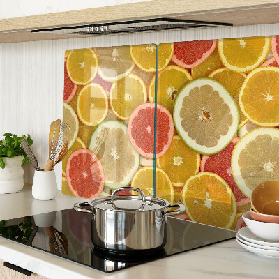 Glazen snijplanken Citrusvruchten in regenboogkleuren