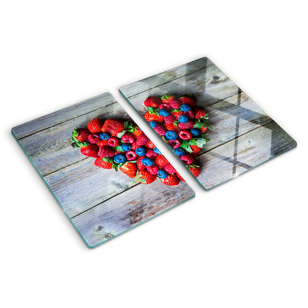 Snijplanken van glas Hart van bosvruchten