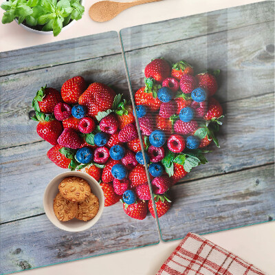 Snijplanken van glas Hart van bosvruchten
