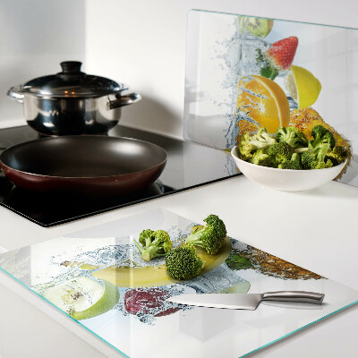 Snijplanken glas Fruit in water