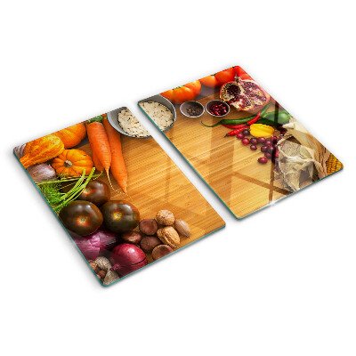 Snijplanken van glas Groente- en fruitmotief