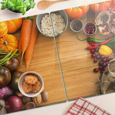 Snijplanken van glas Groente- en fruitmotief