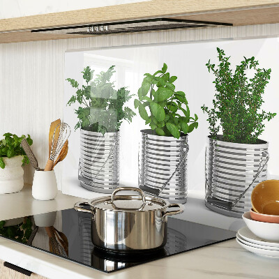 Snijplanken glas Planten in metalen potten