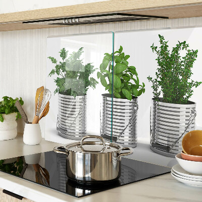 Snijplanken glas Planten in metalen potten