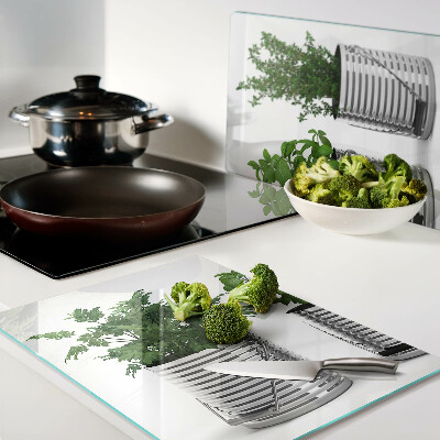 Snijplanken glas Planten in metalen potten