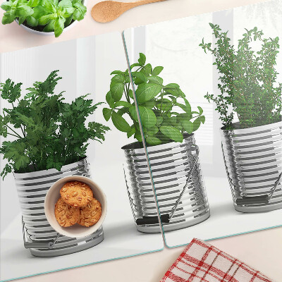 Snijplanken glas Planten in metalen potten