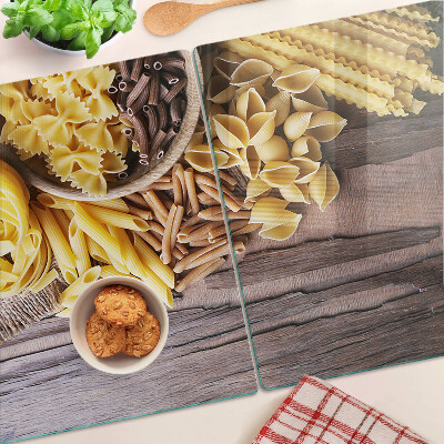 Glazen snijplanken Pasta en houten accenten