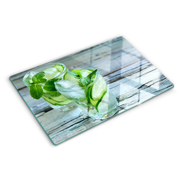 Glazen snijplanken Munt- en komkommercocktails