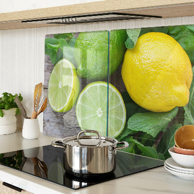 Glazen snijplanken Citroenen en limoenen met munt