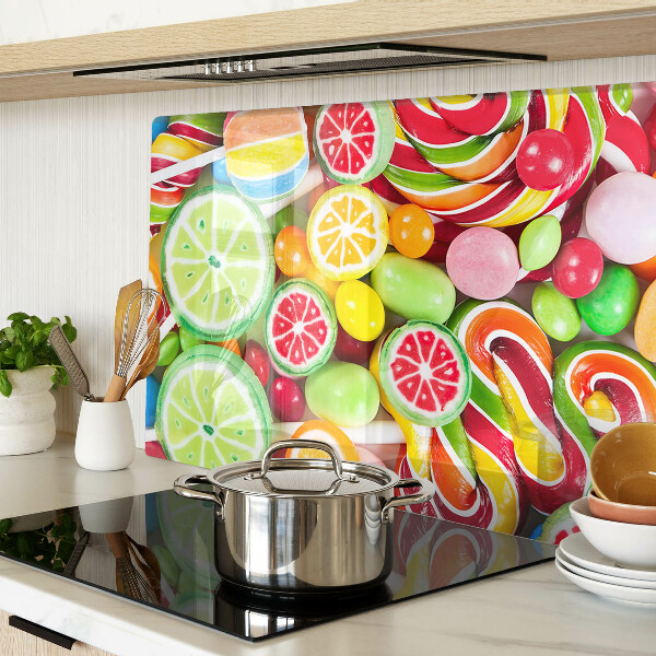 Snijplanken van glas Zoete snoepjes en fruit