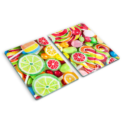 Snijplanken van glas Zoete snoepjes en fruit