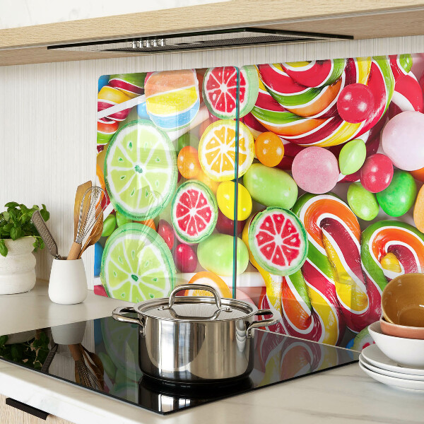 Snijplanken van glas Zoete snoepjes en fruit