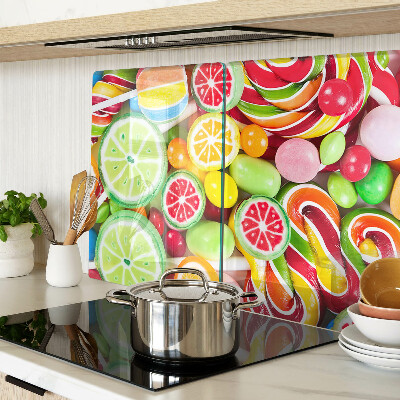 Snijplanken van glas Zoete snoepjes en fruit