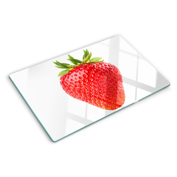 Snijplanken van glas Aardbei op een witte achtergrond