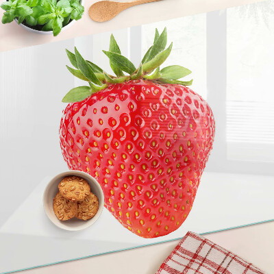 Snijplanken van glas Aardbei op een witte achtergrond