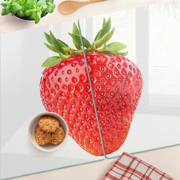 Snijplanken van glas Aardbei op een witte achtergrond