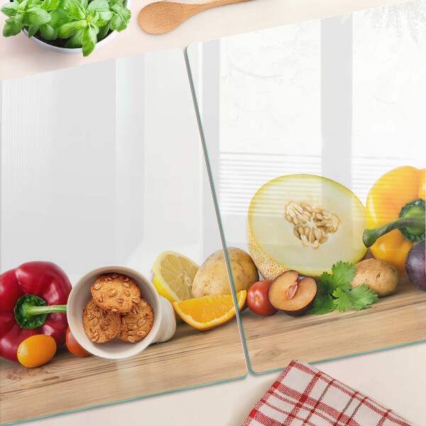 Snijplanken glas Fruit op een plank