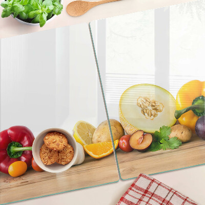 Snijplanken glas Fruit op een plank