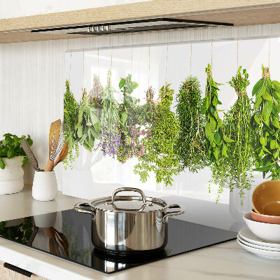 Snijplanken van glas Kruiden in hangende potten