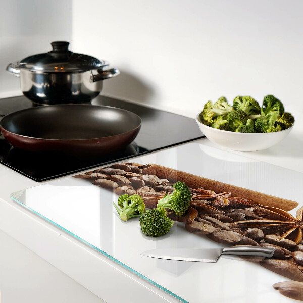 Snijplanken van glas Specerijen en koffiebonen