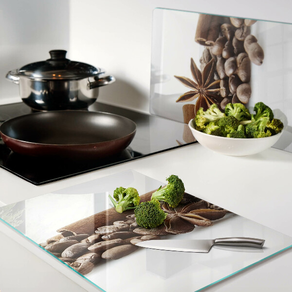 Snijplanken van glas Specerijen en koffiebonen